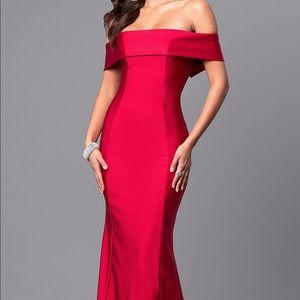 Beautiful red military ball gown, with train